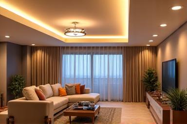 Iluminación LED moderna instalada en un hogar